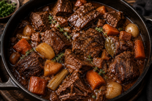Slow Cooked Beef Shank with Chickpeas