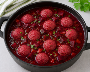 Beet Soup Kubbeh